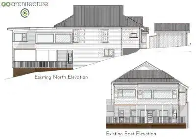 Haitaitai Renovation Existing North Elevation