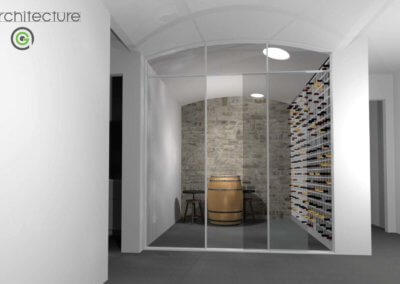 Lake Ferry Home 3D rendered model of wine cellar