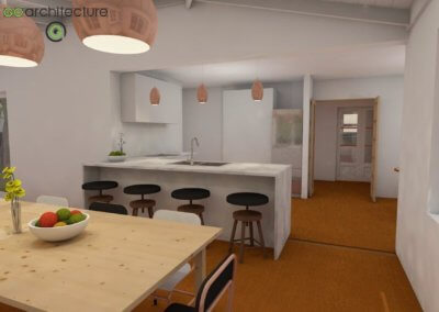 Valley Extension 3D Modal of Kitchen + Dining