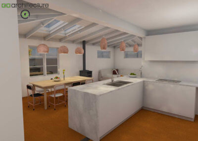 Valley Extension 3D Rendered Modal Inside Kitchen